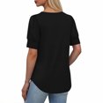 thumbnail image 5 of Byworldtasic Womens Spring Summer Tops Puff Short Sleeve Sweater Crewneck Knit Work Blouses Dressy Casual Trendy Shirts, 5 of 7