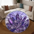 thumbnail image 3 of Round Rug, Amethyst Cute Design Soft Washable Carpet, Non-Slip Floor Mat for Living Room Bedroom Home Decor 31 Inch, 3 of 6