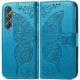 thumbnail image 2 of Designed for Galaxy A15 5G Phone Case Wallet,Women Flip Cover with Credit Card Holders Butterfly Embossed PU Leather Kickstand Wrist Strap Purse Case for Samsung A15 5G (Blue), 2 of 14