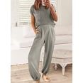 thumbnail image 4 of Women's Two Piece Outfits Sweater Sets Knit Pullover Tops and High Waisted Pants Tracksuit Lounge Sets, 4 of 6