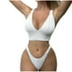 thumbnail image 2 of Traje de baño de 2 piezas para mujer, trajes de baño para mujer, conjunto de traje de baño dividido de color liso con tapete de esponja para mujer, 2 of 9