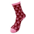 thumbnail image 4 of Urban-Peaock Women's Pink Ribbon Breast Cancer Awareness Crew Socks - 3 Pair Package - Sock Size 9-11, Shoe Size 4-10 (Pinks & Red), 4 of 8