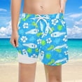 thumbnail image 2 of NAFUU Boy's Swim Trunks Tropical Print Beach Shorts With Drawstring Comfortable Breathtable Swimming Surfing Boys' Swimwear Sets Sizes 5-6 Years, 2 of 4
