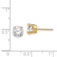 thumbnail image 2 of 14k Yellow Gold 6.5mm Cubic Zirconia stud Earrings - .8 Grams - Measures 7x7mm Wide, 2 of 2