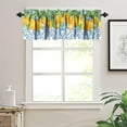 thumbnail image 3 of Blue Tile Lemon Valance, Vintage Watercolor Lemon Summer Tropic Fruit Italian Navy Blue Window Valances Treatments for Farmhouse Kitchen Living Dinning Room Café Décor 54x18inch, 3 of 6