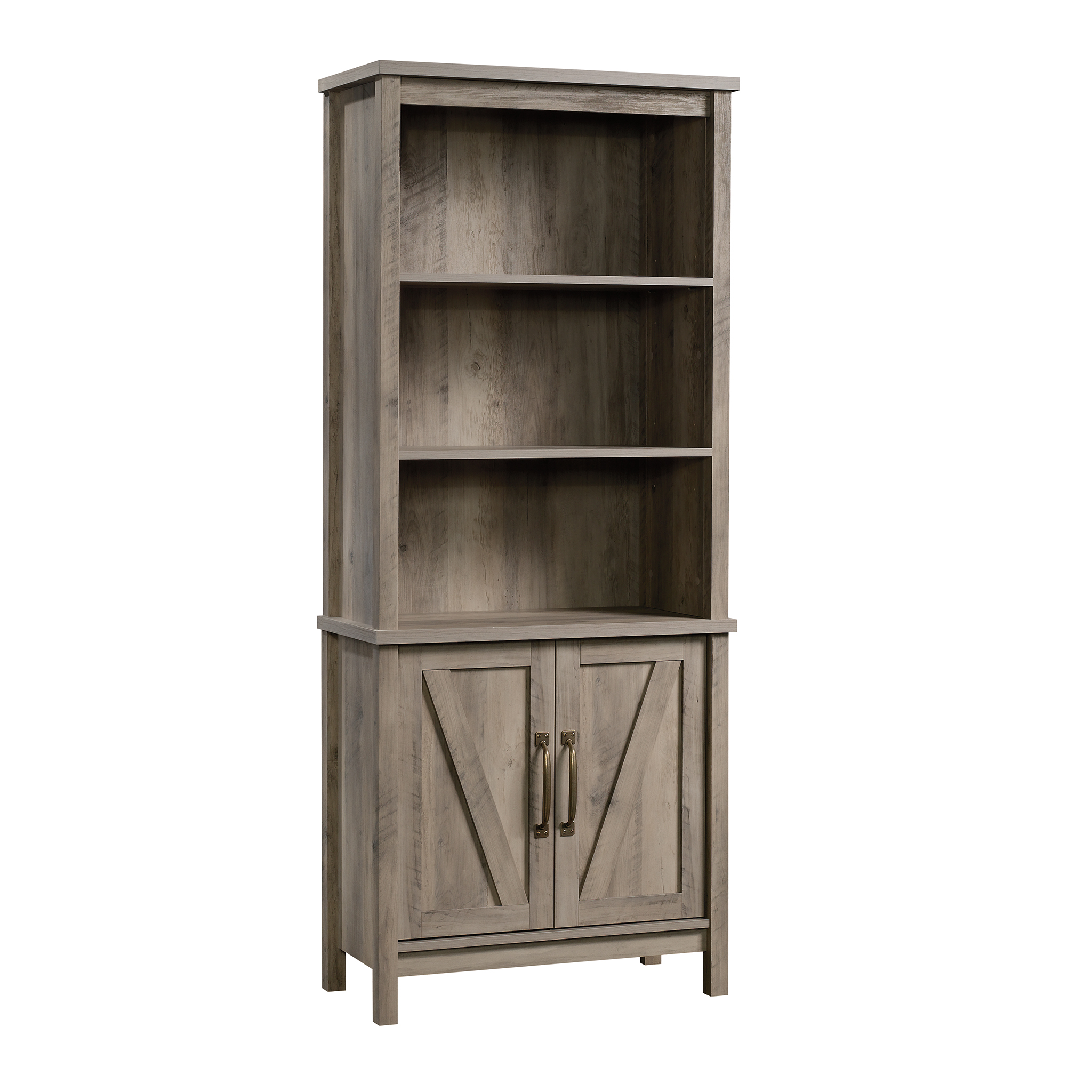 Better Homes & Gardens Modern Farmhouse 5 Shelf Library Bookcase with Doors, Rustic Gray Finish - image 2 of 16
