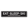 thumbnail image 2 of Eat Sleep Ski Novelty Decor, Metal Wall Sign - 4x18 Inches, 2 of 4