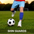 thumbnail image 2 of Unique Bargains Shin Guards with Honeycomb Pads Polyester Youth Soccer Shin Gear for Football Basketball Protective Comfortable Black Blue XS 2 Pairs, 2 of 6