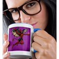 thumbnail image 2 of Winged Red Devil Demon Who Loves Metal, 15oz Two-Tone Blue Mug, 2 of 7