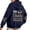 Navy, variant on Bibifish Womens Drawstring Hoodies With Letter Print Angel Wing Sleeve Hoodies With Pocket Oversized Fit Casual Memorial Daily Wear Hoodies