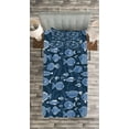 thumbnail image 3 of Ambesonne Ocean Quilted Bedspread Set 2 Pcs, Tropic Fish Moss Leaves, Twin Size, Blue Indigo Royal Blue, 3 of 3