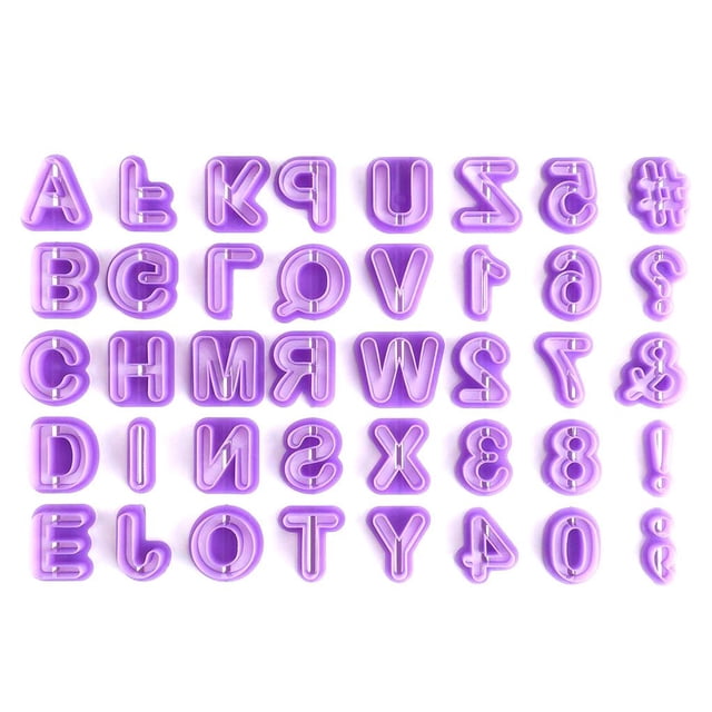 Conjunto de cortadores de galletas Kearding 40 piezas letras en inglés morado