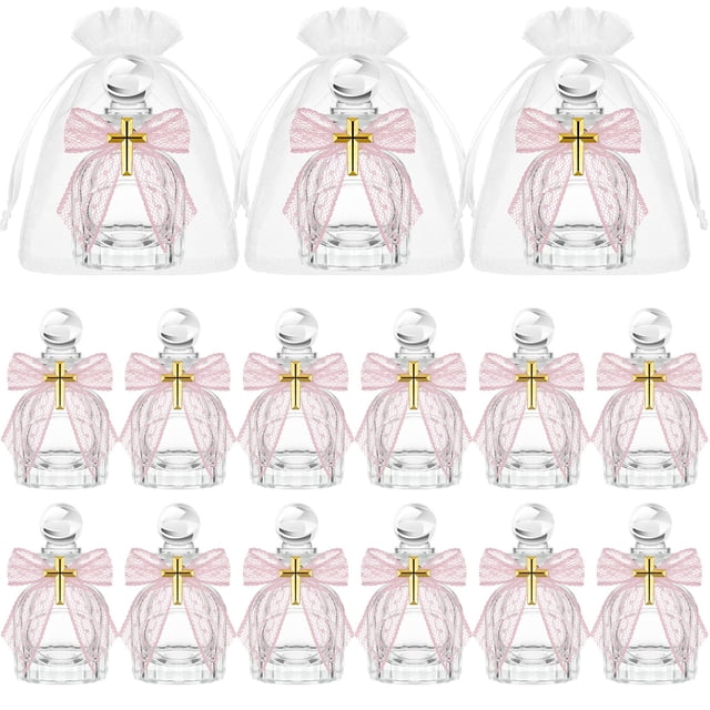 Botellas de agua bendita Newtay Catholic Glass, regalos de bautismo (juego de 12)