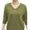 Yellow, variant on Women Top V Neck Three Quarter Sleeve Solid Color Flower Pattern Knitted Elastic Soft Casual Pullover Elastic Cuff Mid-aged Women Mother Blouse