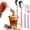 pink, variant on 4pcs stainless steel willow nail clip handle tableware set E Holiday feast dish placement,dinnerware,Stainless steel