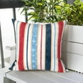 thumbnail image 4 of Throw Pillows, Decorative Throw Pillows , Square Pillows for Bed, Couch, Sofa and Patio Furniture, Set of 2, Stripe Red Blue, 4 of 6