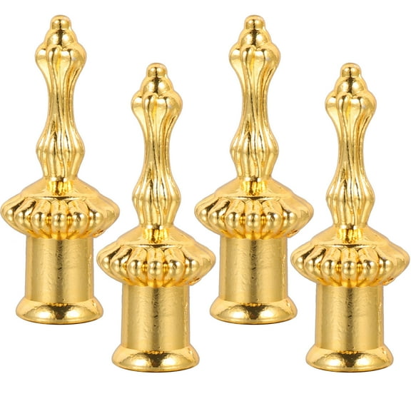 FRCOLOR 4pcs Brass Decorative Lamp Finial Knobs for Harp Lampshades Replacement Top Screw Caps for Lighting Fixtures