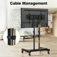 thumbnail image 3 of TAVR Furniture Modern  Rolling TV Stand with Shelf, Mobile TV Cart for 37-83 inch Screens up to 110 lbs, Black, 3 of 8