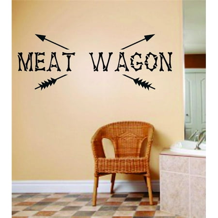Custom Wall Decal Meat Wagon Animal Hunting Hunter Man Gun Boys Kids Bed Room Sports Sticker Vinyl Wall 8 X