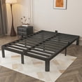 thumbnail image 2 of Marco de cama de 12 pulgadas con juntas de metal, marco de cama negro, tamaño  sin necesidad de somier, soporte de plataforma de acero resistente hasta 3500 libras, diseño de, 2 of 2