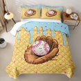 thumbnail image 2 of Castle Fairy Sport Baseball Quilt King,Ice Cream Glove Pattern King Coverlet Set,Brown Blue Pink, 2 of 7