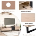thumbnail image 6 of Modern TV Stand for 80" TV, Entertainment Center with Drop Down Doors Design and Cable Management, Multi-Purpose TV Console Table with Concealed Storage and Adjustable Shelf for Living Room, Natural, 6 of 9