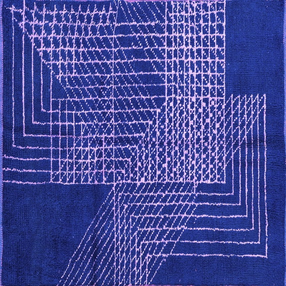 Ahgly Company Indoor Square Abstract Purple Modern Area Rugs, 6' Square