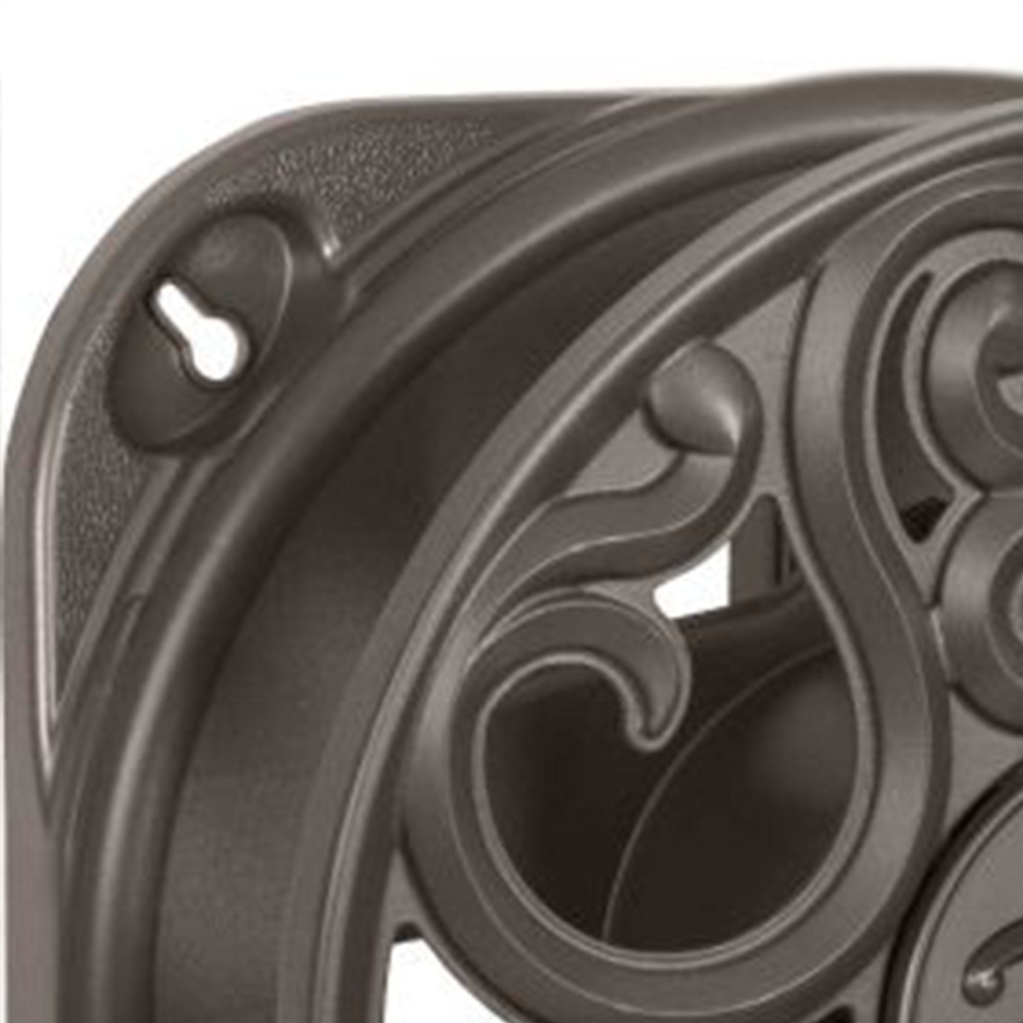 Suncast Sidewinder Side Scroll 60' Hose Resin Decorative Wall Mount Hose Reel, Bronze