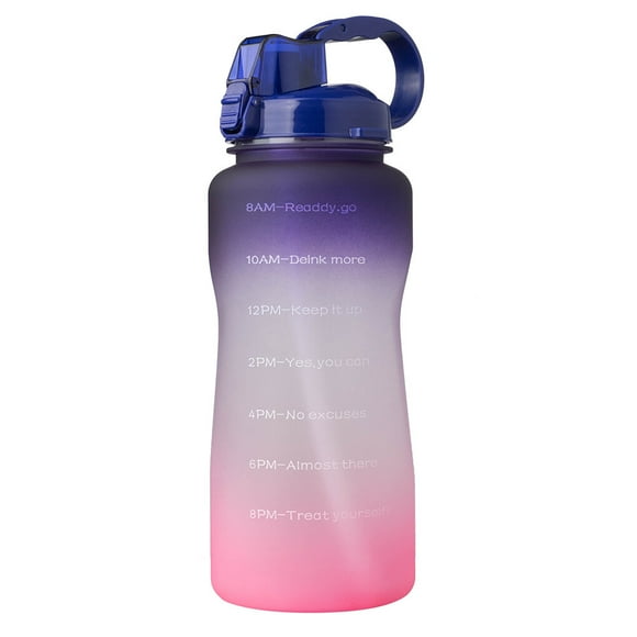 Sport Water Bottle 2000ml Outdoor Drinking Bottle Straw Straw Water Bottle Portable Travel Tea Cup, Purple to Pink