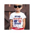 thumbnail image 1 of Independence Day 1pc New Summer Boy Star Spangled Stud With Usa Design Short Sleeved 100% Cotton T-shirt Comfy Casual Tees For Boys, 1 of 6