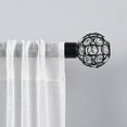 thumbnail image 2 of Exclusive Home Rings 1" Curtain Rod and Finial Set, Matte Black, Adjustable 66"-120", 2 of 6