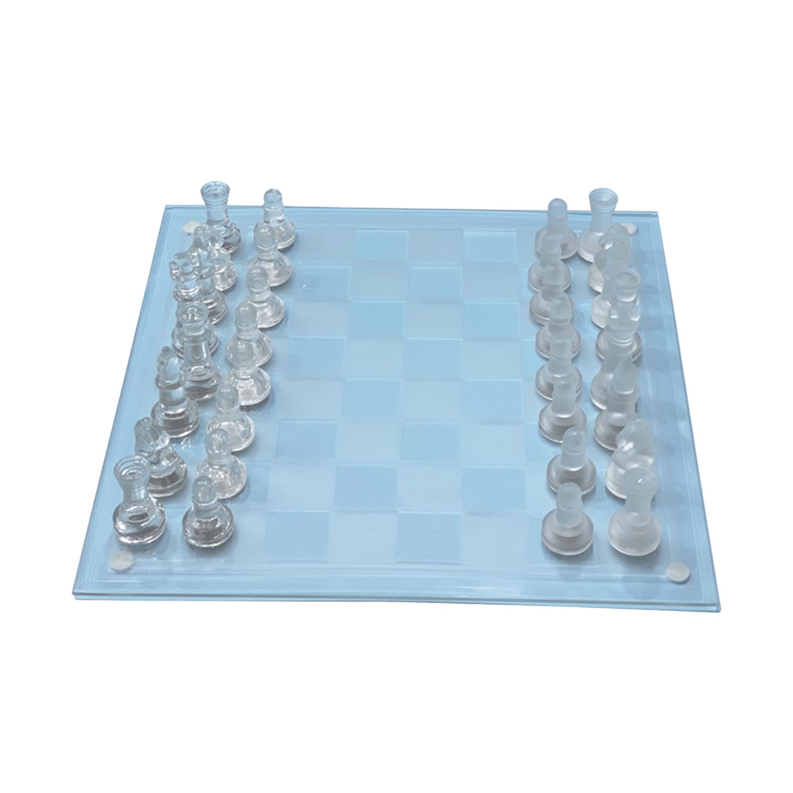 Glass Chess Game, Crystal Chess Board, Adults Play Set, Frosted Chess Board Set, Classic Strategy Game for Party, Interaction Activity Festival - image 2 of 8
