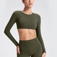 thumbnail image 6 of yillto Women Crop Long Sleeve Tee Workout Yoga Shirts Basic Athletic Yoga Running Cropped Gym Tshirts, 6 of 8