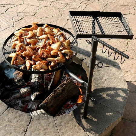 Sunnydaze Dual Campfire Cooking Grill Grate Swivel System Outdoor