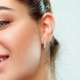 thumbnail image 7 of Everly Women's 1ct TW Diamond 14k Yellow Gold Cluster Hoop Earrings, 7 of 7