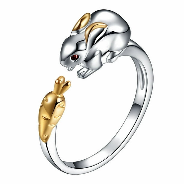 Anillo de conejito, regalo para mujeres, mascota, regalo para anillos, regalo para madre e hija