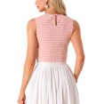 thumbnail image 3 of INSPIRE CHIC Women's Blouse Sleeveless Vintage Summer Ginham Tops Pink XL, 3 of 5
