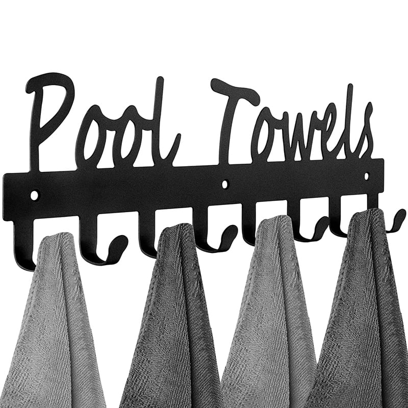 Pool Towel Hooks for Bathroom Wall Mount Towel Rack Towel Holder Carbon ...