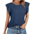thumbnail image 3 of Bovxnpu Womens Summer Tops, Plus Size Casual T Shirt, Solid Tank Top For Women Trendy Sleeveless Loose Ruffle Sleeve Casual Basic Summer Spring Top XXL, 3 of 8