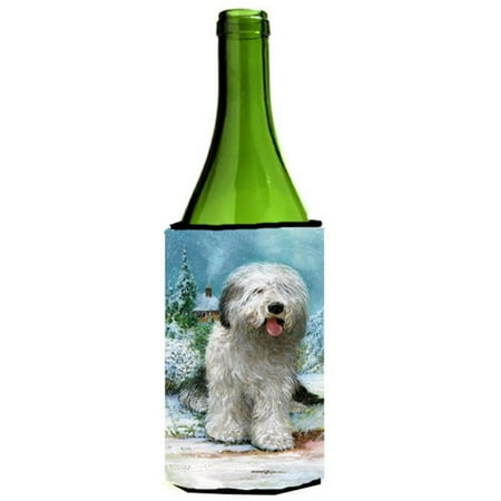 

Old English Sheepdog by Don Squires Wine Bottle Can cooler Hugger