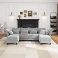 thumbnail image 1 of LLappuil Modular Sectional Sofa, 6 Seat Modular Sectional Sofa with Storage, 25.6" Deep Seat Chenille Sofa Couch for Living Room Gray, 1 of 8