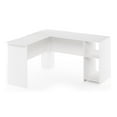 thumbnail image 1 of Pemberly Row Engineered Wood L-Shaped Desk with Bookshelves in White, 1 of 6