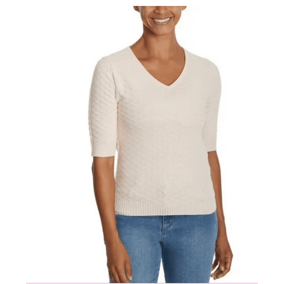 Ella Moss Women's Elbow Sleeve Sweater Size XS Cream