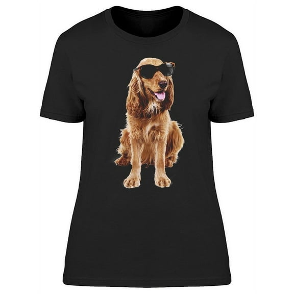 Sunglasses Spaniel Dog T-Shirt Women -Image by Shutterstock, Female Small
