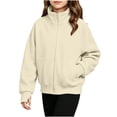 thumbnail image 6 of luawuai Girls Full Zip Sweatshirt Jacket with Pockets, Beige, Size 14-15 Years, 6 of 6