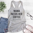 thumbnail image 2 of Mama Needs Her Coffee #Momfuel Tank Top, Ladies Racerback Tank Top, Sassy Mom Funny Saracastic Mom Tank, Silver Gray, Small, 2 of 3