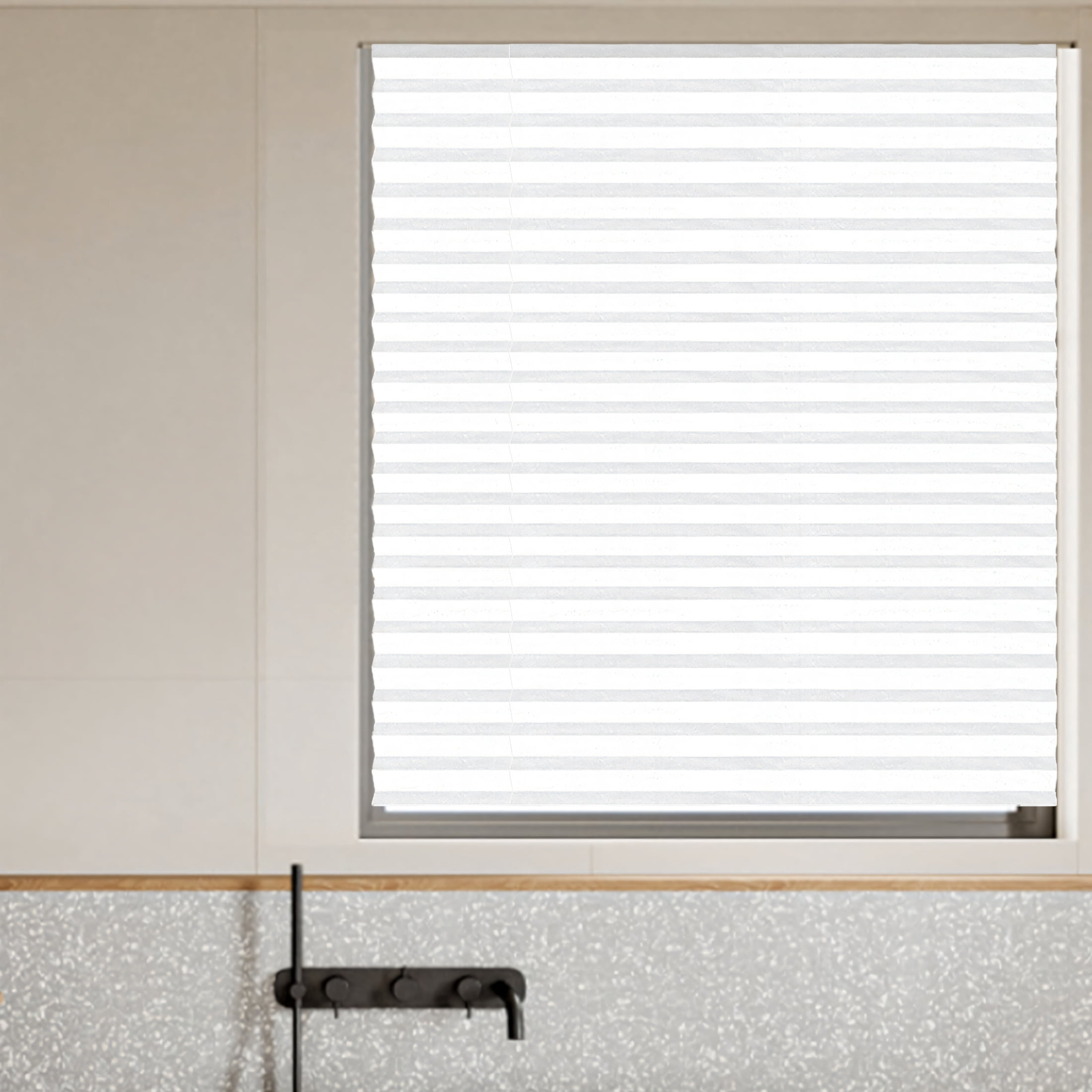XIBUFE 3 Pcs No Drill Blackout Shades Tension Cordless Cellular Blinds for Indoor Windows No Drilling No Tools Window Blinds & Shades Pull Down Room Darkening for Kitchen Bedroom Home