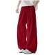 thumbnail image 2 of Ceisia Men's All-Season Solid Color Wide Gift Leg Pants Ice Silk Drape Fabric Elastic Waist Drawstring Pockets for Outdoor Casua l Daily, 2 of 8