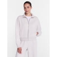 thumbnail image 3 of Athletic Works Women's Cropped Fleece Bomber Jacket with Long Sleeves, Sizes XS-XXL, 3 of 7