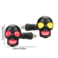 thumbnail image 2 of JIhuahe 12V Skull Motorcycle LED Turn Signal Lights, White Amber Dual Color Auxiliary Running Lights for Bike Customization, Maintenance, Safety Accessories,Red, 2 of 5